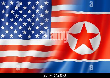 USA und Nordkorea Fahne Stockfoto