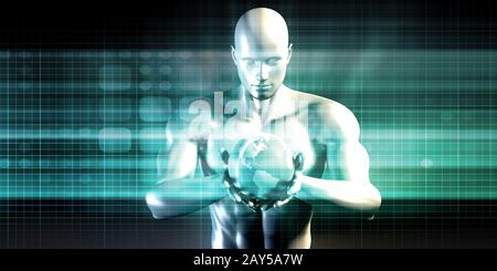 Binäre Technologie Stream Stockfoto