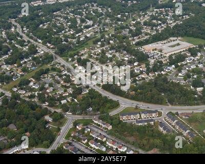 Baltimore, Maryland - September 2017: Luftaufnahme der Landschaft in Baltimore, Maryland. Stockfoto