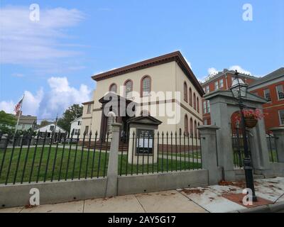 Newport, Rhode Island-September 2017: The Touro Synague, die älteste Synagoge der Vereinigten Staaten, die 1946 erbaut wurde. Stockfoto