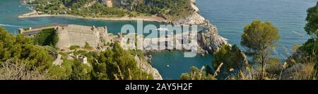 Portovenere (Kirche von St., Peter und Doria), UNESCO-Weltkulturerbe - Ligurien, Italien, Europa Stockfoto