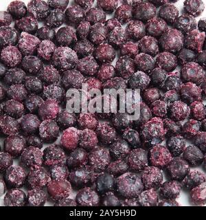 Nahansicht von gefrorenen Blaubeeren, Ernte, ohne Hintergrund Stockfoto