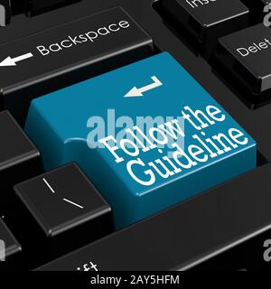 Die Leitlinien Konzept folgen. 3D-Render. Stockfoto