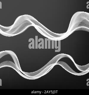 Abstrakte futuristische Swoosh-Welle mit weicher Geschwindigkeit. Minimalistische Linien mit Swoosh in Gradientenvektor-Darstellung Stock Vektor