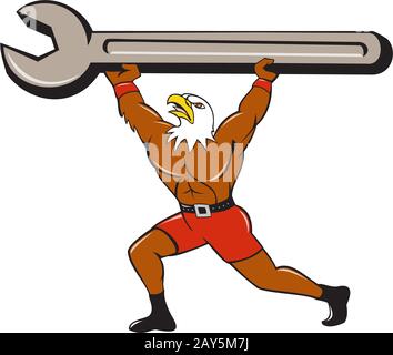 Weißkopfseeadler mechanische Spanner Cartoon Stockfoto