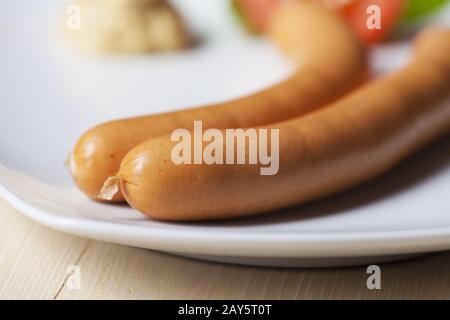 Nahaufnahme von Wiener Würstchen Stockfoto