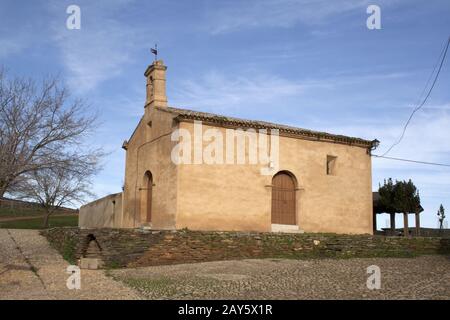 Villarreal de San Carlos, kleine Kirche Senora del Socorro, Extremadura, Spanien Stockfoto