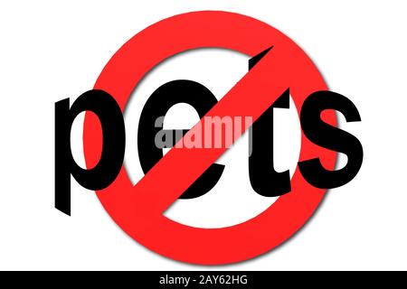 Stop Haustiere Anmelden rot Stockfoto