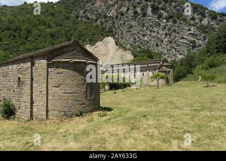 Romanische Kirchen im Dorf Taull in den spanischen Pyrenäen, Zwölftes Jahrhundert Stockfoto