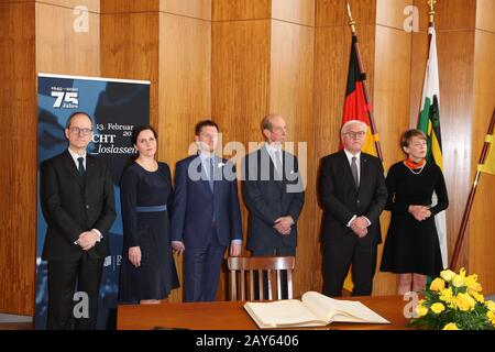 Sebastian Wood, Annett Hofmann, Michael Kretschmer, Edward Herzog von Kent, Frank-Walter Steinmeier, Elke Büdenbender, Dirk Hilbert, Su Yeon Hilbert B. Stockfoto