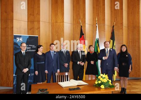 Sebastian Wood, Annett Hofmann, Michael Kretschmer, Edward Herzog von Kent, Frank-Walter Steinmeier, Elke Büdenbender, Dirk Hilbert, Su Yeon Hilbert B. Stockfoto