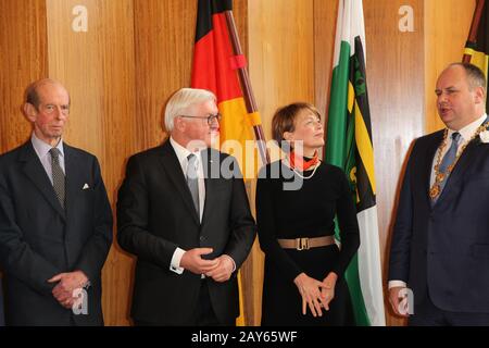 Sebastian Wood, Annett Hofmann, Michael Kretschmer, Edward Herzog von Kent, Frank-Walter Steinmeier, Elke Büdenbender, Dirk Hilbert, Su Yeon Hilbert B. Stockfoto