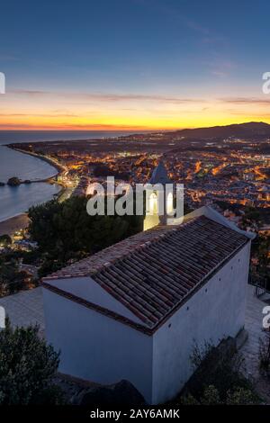 ERMITA DE SAN JUAN BAPTISTA ALTSTADT BLANES COSTA BRAVA GERONA KATALONIEN SPANIEN Stockfoto