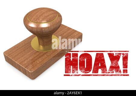 Gummistempel mit Wort Hoax Stockfoto