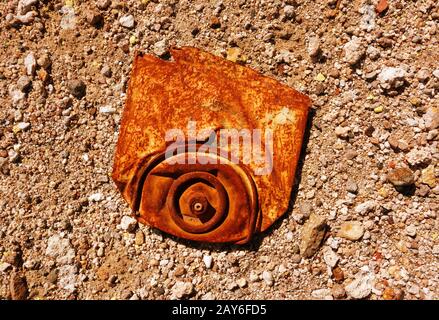 Altes zerkleinertes rostiges Spray Stockfoto