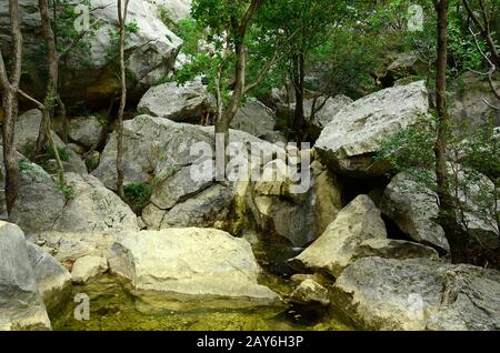 canyon, Berge, Felsen, Wasserfall, kroatien, europa Stockfoto