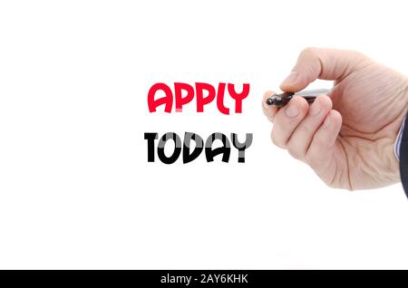 Bewerben Sie sich noch heute text Konzept Stockfoto