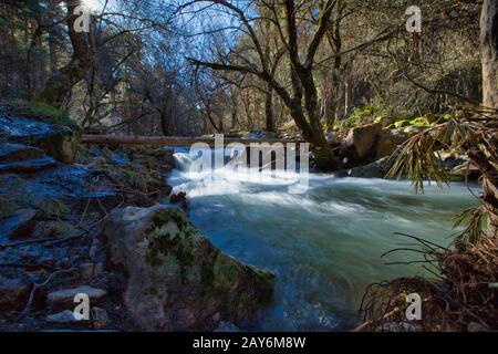 Valle de Loyoza en el Parque Nacional de Guadarrama. Cascada del Purgatorio. Madrid España Stockfoto