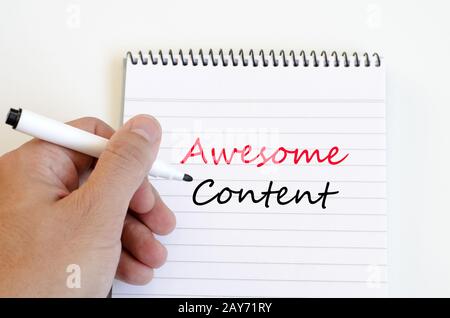 Super Inhalt Konzept auf Notebook Stockfoto