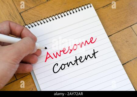 Super Inhalt Konzept auf Notebook Stockfoto