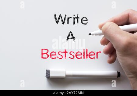Ein Bestseller auf dem Whiteboard geschrieben Schreiben Stockfoto