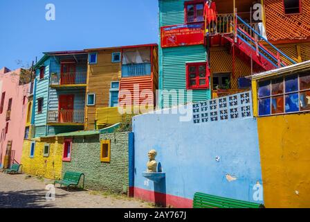 Bunte Häuser in Caminito, Buenos Aires Stockfoto