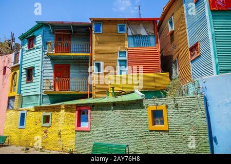 Bunte Häuser in Caminito, Buenos Aires Stockfoto