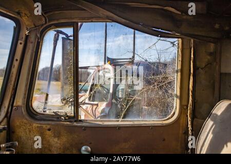 Verschlissene Mack Trucks. Stockfoto