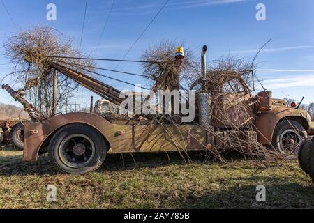 Verschlissene Mack Trucks. Stockfoto