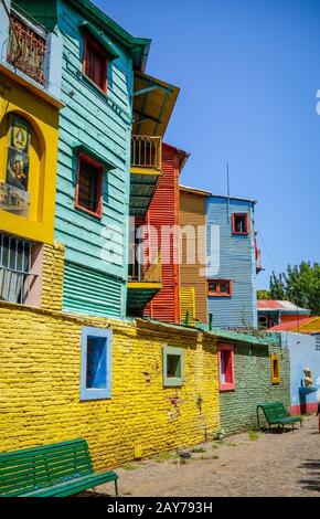 Bunte Häuser in Caminito, Buenos Aires Stockfoto