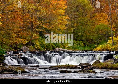 Die Brodhead Creek Wasserfälle in den Pocono Mountains von Pennsylvania Stockfoto