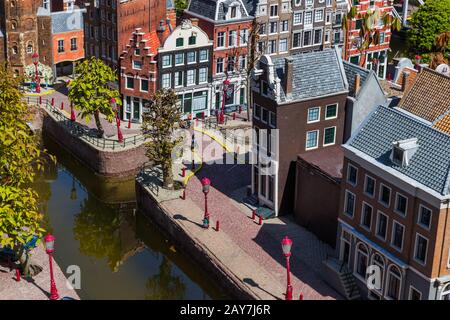 Den Haag, Niederlande - 26. April 2017: Amsterdam im Miniaturpark Madurodam in den Haag Stockfoto