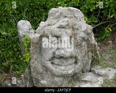 Felsenskulpturen von Abbe Foure - St-Malo, Bretagne, Frankreich Stockfoto