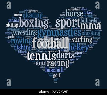 Sport word cloud Konzept Stockfoto