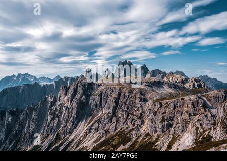 Panoramablick auf die Dolden, Italien. Stockfoto