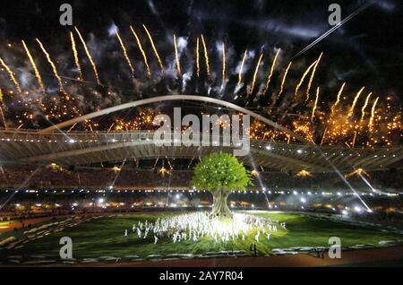 17. September 2004, Athen, Griechenland: Eröffnungszeremonie der Paralympischen Spiele im Olympiastadion. ©Bob Daemmrich Stockfoto