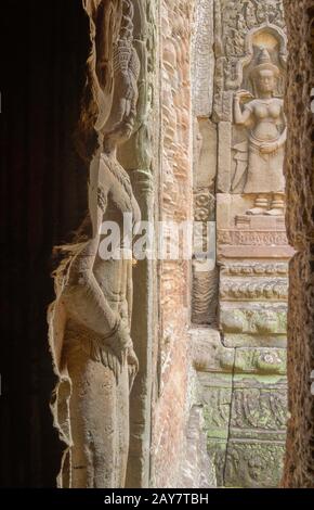 Bild aus dem Tempel Preaha Khan, einem Teil des Archäologischen Parks Angkor Wat, Siem Reap, Kambodscha. Stockfoto