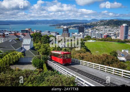 Wellington City Cable Car, Neuseeland Stockfoto