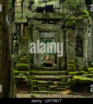 Bild aus dem Tempel Preaha Khan, einem Teil des Archäologischen Parks Angkor Wat, Siem Reap, Kambodscha. Stockfoto
