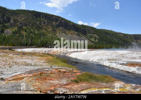 Schwarzes Sandbecken im Yellowstone-Nationalpark Stockfoto