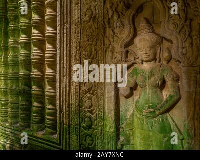 Bild aus dem Tempel Preaha Khan, einem Teil des Archäologischen Parks Angkor Wat, Siem Reap, Kambodscha. Stockfoto