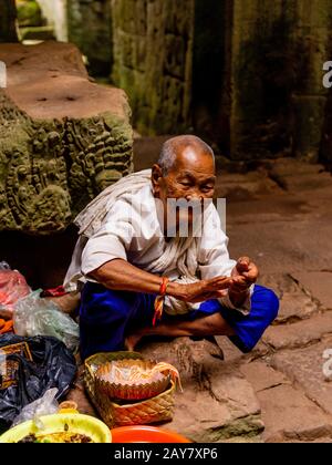 Bild aus dem Tempel Preaha Khan, einem Teil des Archäologischen Parks Angkor Wat, Siem Reap, Kambodscha. Stockfoto