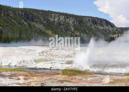 Schwarzes Sandbecken im Yellowstone-Nationalpark Stockfoto