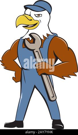 Weißkopfseeadler mechanische Spanner Cartoon Stockfoto