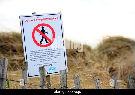 Sanddünen-Schutzgebiet an der Fylde-Küste bei St. Annes Stockfoto