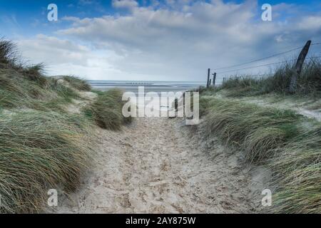 Stacheldraht in Utah Bach, Normandie Invasion Landeplatz Stockfoto