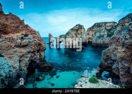 Naturdenkmal der Ponta da Piedade in Lagos, Algarve, Portugal Stockfoto
