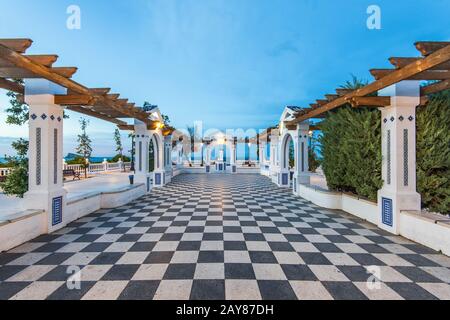 Mediterrane Balcon in Benidorm, Alicante Spanien Stockfoto