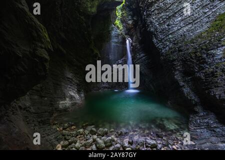 Wasserfall Kozjak im Triglav Nationalpark, Slowenien Stockfoto