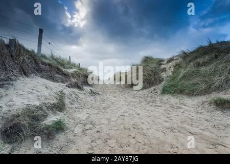 Utah Beach Dünen in der Normandie Wold war zwei historische Stätte Stockfoto